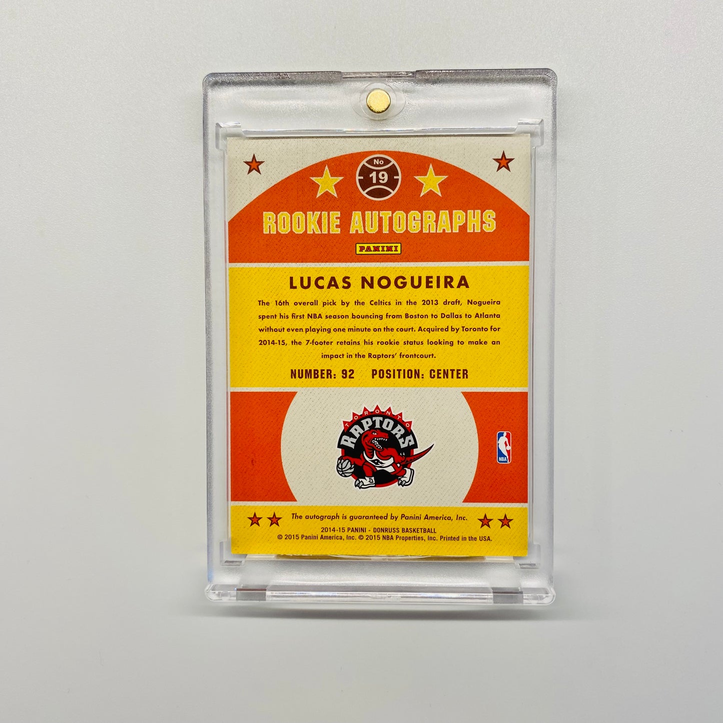 2014-15 Donruss Lucas Nogueira Rookie Autograph 17/199