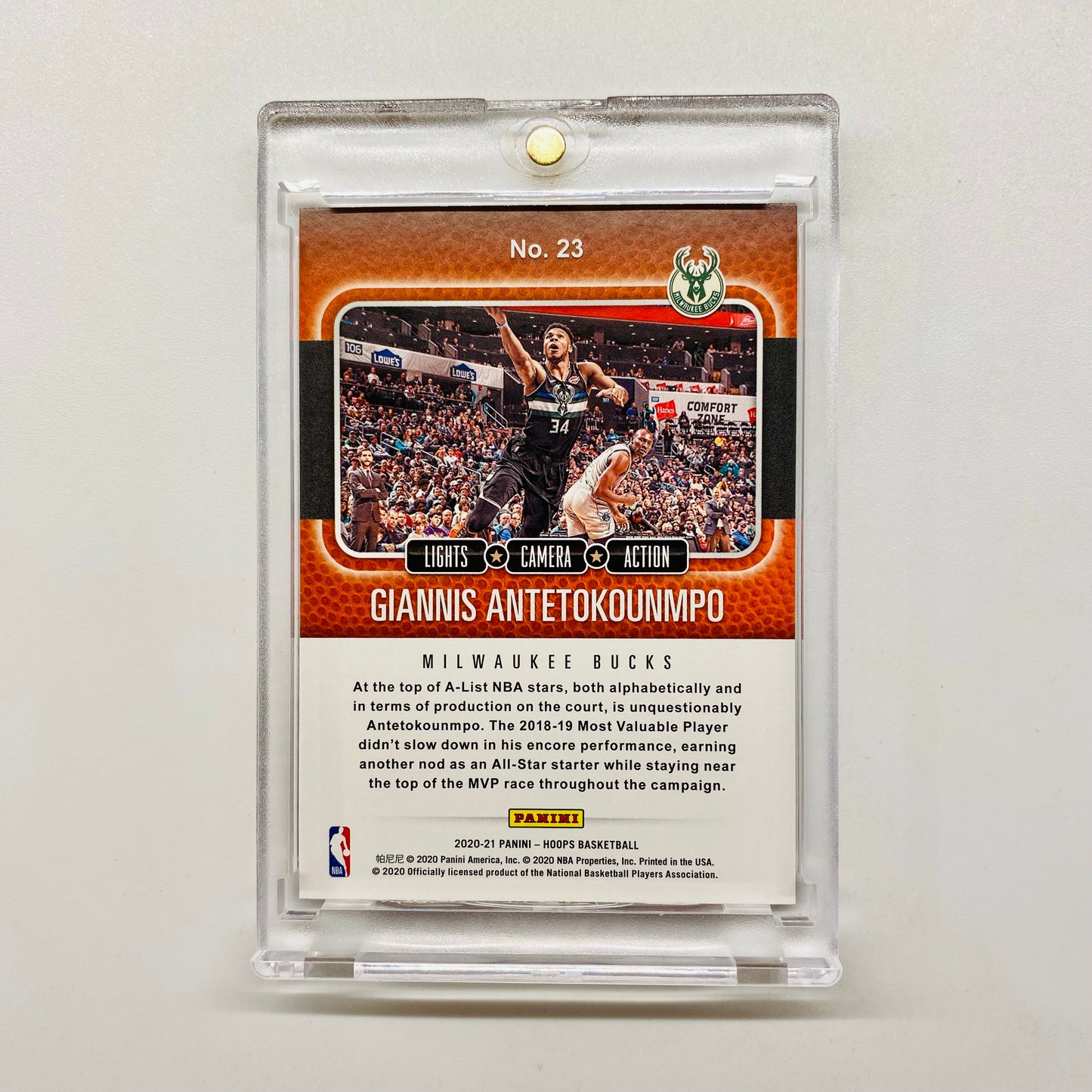 2020-21 Hoops Giannis Antetokounmpo Lights Camera Action