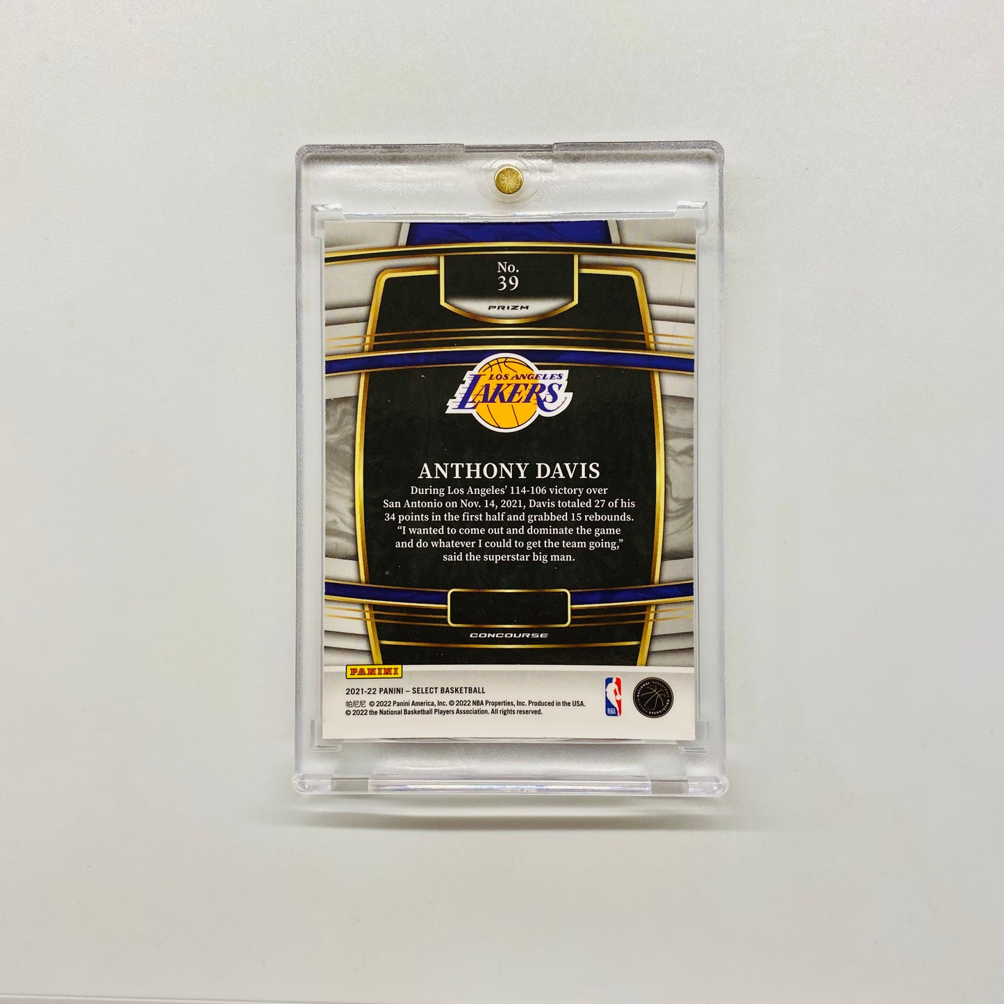 2021-22 Select Anthony Davis Silver