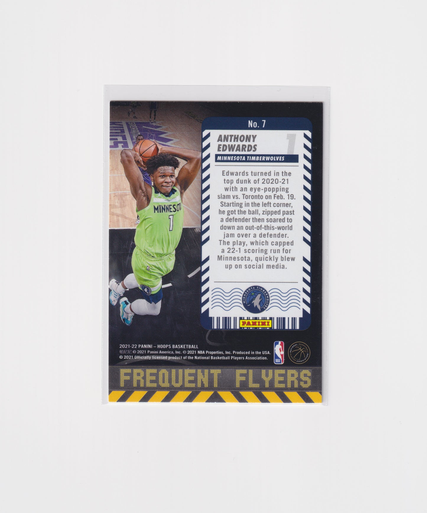 2021-22 Hoops Anthony Edwards Frequent Flyers
