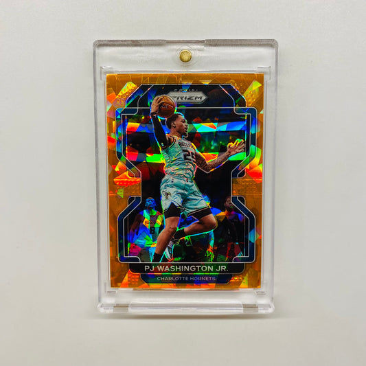 2021-22 Prizm PJ Washington Jr Orange Cracked Ice