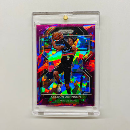 2021-22 Prizm Keldon Johnson Purple Cracked Ice 77/149