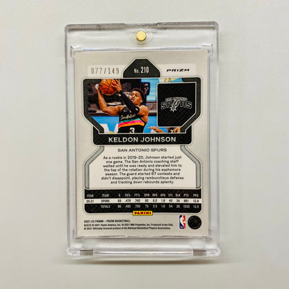 2021-22 Prizm Keldon Johnson Purple Cracked Ice 77/149