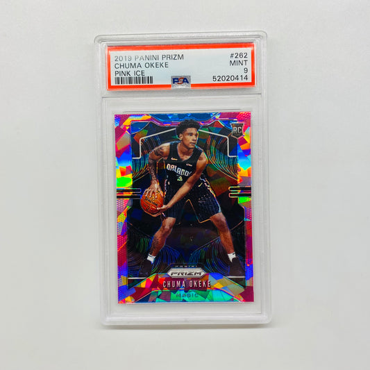2019-20 Prizm Chuma Okeke Pink Cracked Ice Rookie PSA 9
