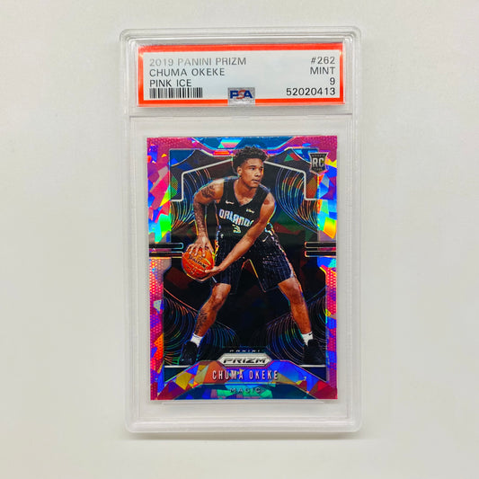 2019-20 Prizm Chuma Okeke Pink Cracked Ice Rookie PSA 9