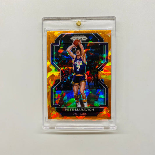 2021-22 Prizm Pete Maravich Orange Cracked Ice