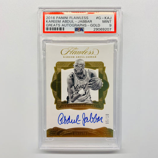 2016-17 Flawless Kareem Abdul-Jabbar Gold 5/10 Autograph PSA 9