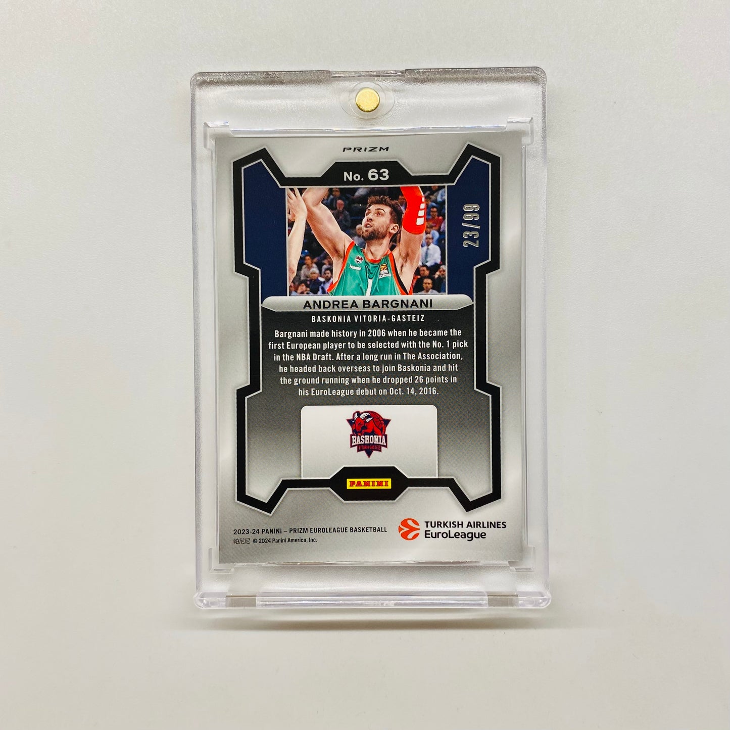 2023-24 Prizm Euroleague Andrea Bargnani Purple 23/99