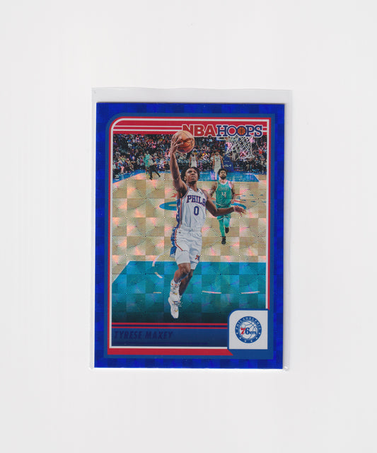 2023-24 Hoops Tyrese Maxey Blue Checkerboard