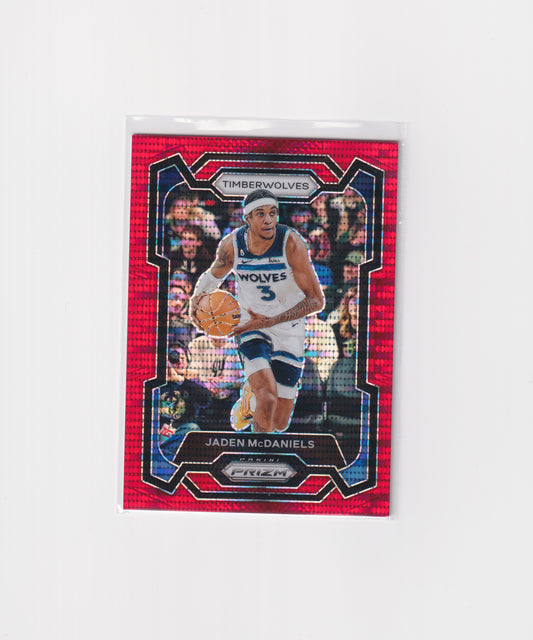 2023-24 Prizm Jaden McDaniels Red Pulsar 4/299