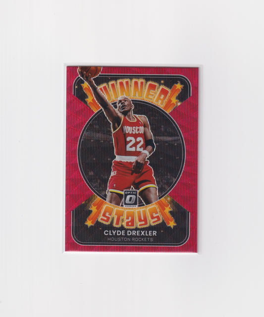2021-22 Optic Clyde Drexler Winner Stays Red Wave