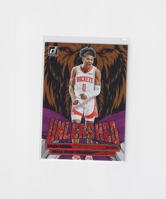 2022-23 Donruss Jalen Green Unleashed Purple Press Proof