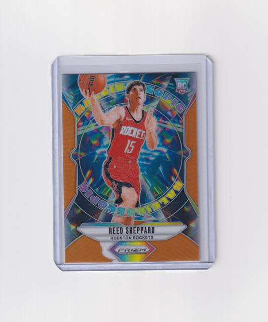 2024-25 Prizm Reed Sheppard Kaleidoscopic Orange Rookie 48/49